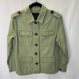 Jack Wills Utility Military Safari Olive Jacket Sz 8 Grunge Layering Army Green